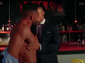 Gabriel Lunna, a Latino gay star, gets some anal sex from Klein Kerr in a business suit.