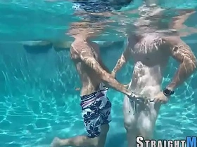 Straight Asian man gets a shower massage with handjob and hardcore sex