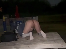 Mayu-chan, a female sissy, enjoys exposure play at night in a park and masturbates until she cums.