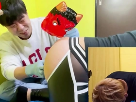 Emo boys try out anal sex with a professional masseur and a Japanese adult actress.