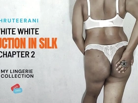 Beautiful shemale in silk, solo performance, big ass.