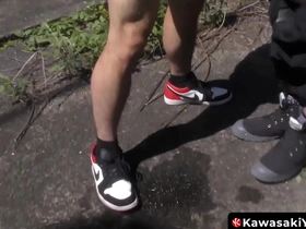 Wild Japanese Yoshi Kawasaki in hardcore bareback action with cute gay