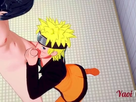 Naruto and Sasuke’s hot and steamy bareback anal creampie scene in the school’s restroom.