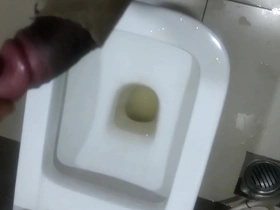 Hot Indian gay guy pleasuring himself in the office bathroom in Bangalore