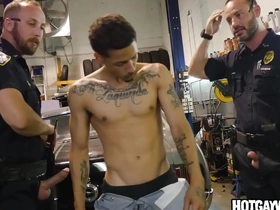 Police officers apprehend a suspect and have gay sex with him (Part 2)