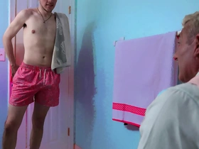 A mature man meets his new stepson for the first time in this gay porn.