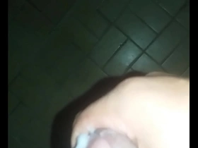Young gay guy trying out his cock