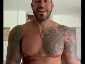 Muscular hunk gets his ass pounded in front of his wife in homemade porn video.