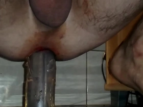 Gay masturbation with a kinky twist: anal play.