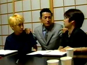 Twink Japanese teacher in hot anal action with students